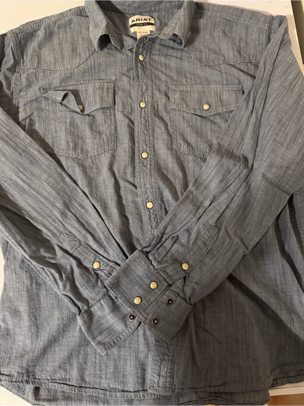 Ariat Men's Light Blue Western Snap Shirt